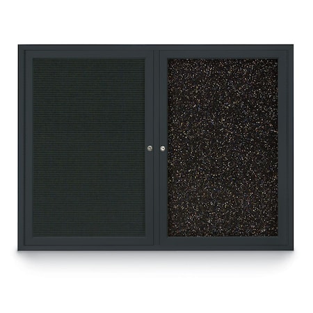 United Visual Products Corkboard, Rubber Backing/Bronze, 72" X36" UV406-BRONZE-RUBBER